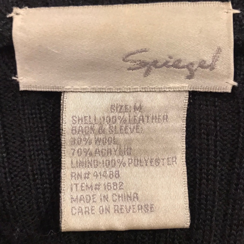 Spiegel vintage leather panel sweater jacket - Picture 5 of 7